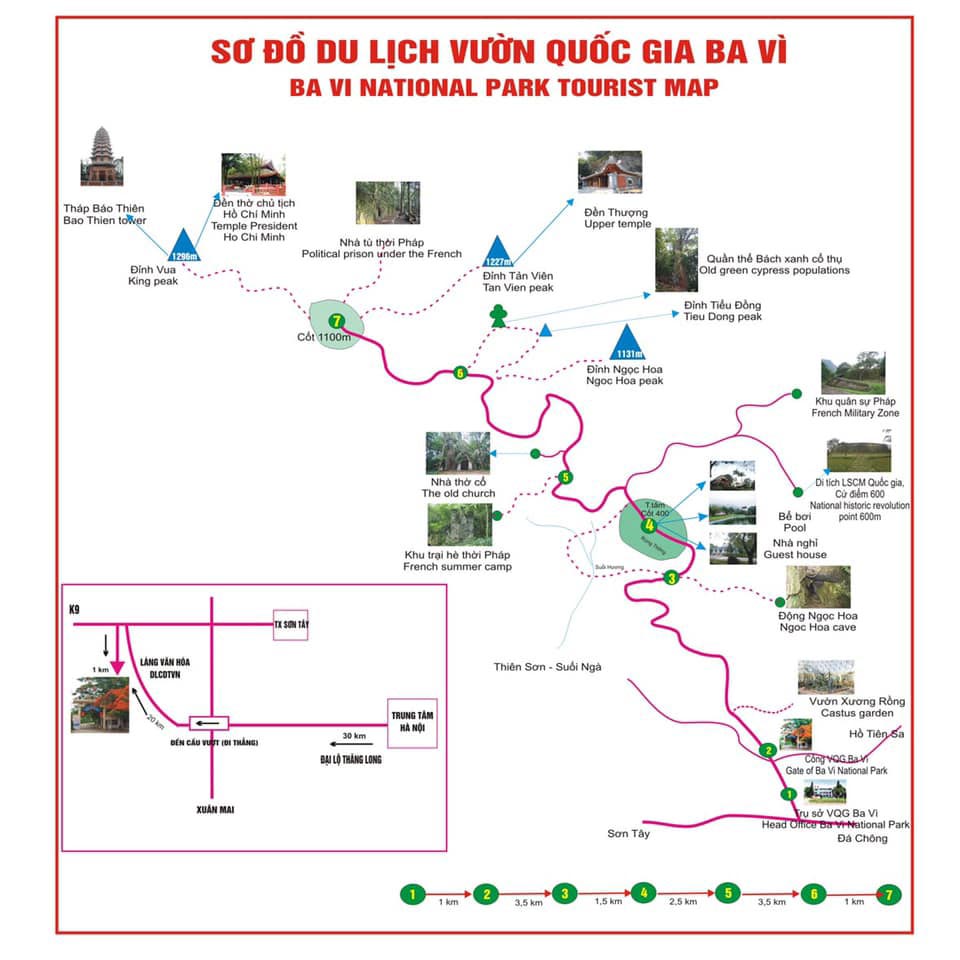 Hiking Trails Near Hanoi - bavi national park map